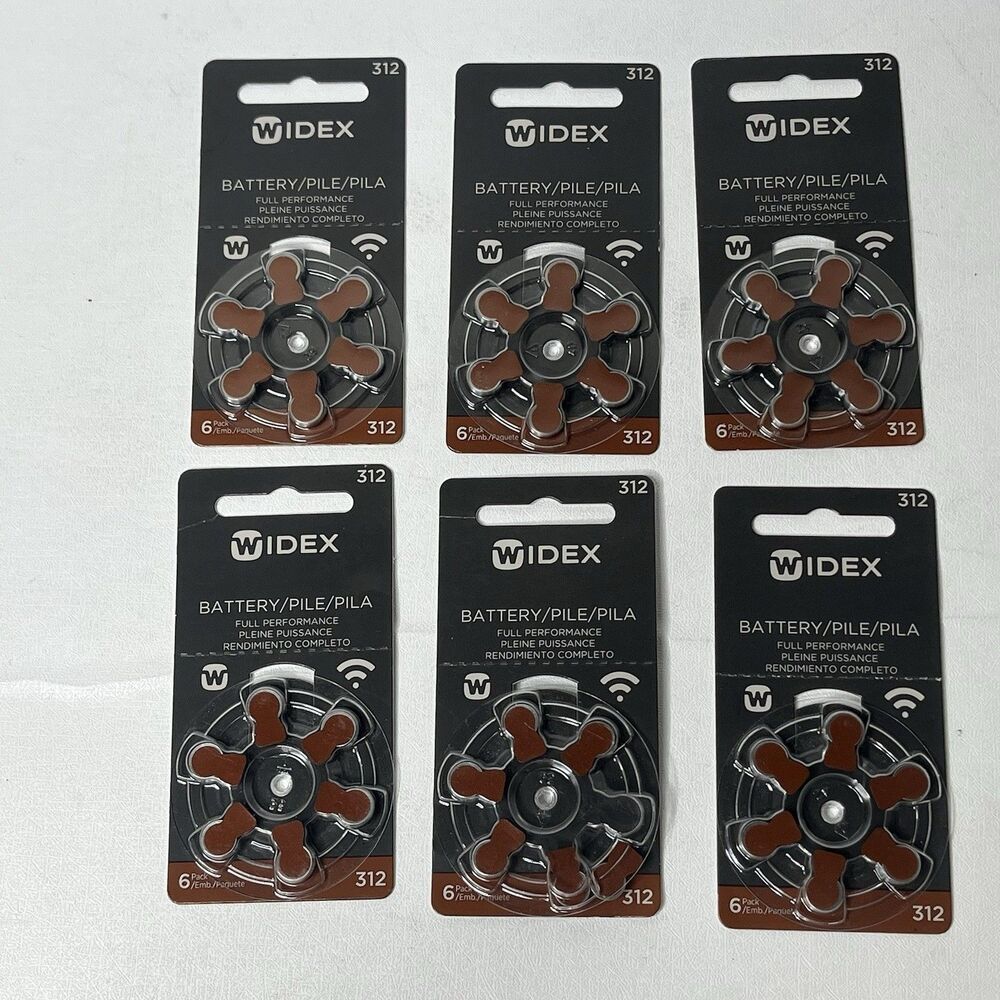 Widex hearing aid battery  6X6 =36 Batteries) Size 312